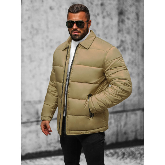 Vīriešu brūna stepēta jaka Andre JS/31M5010 - Vīriešu jakas un mēteļi Vīriešu brūna stepēta jaka Andre JS/31M5010