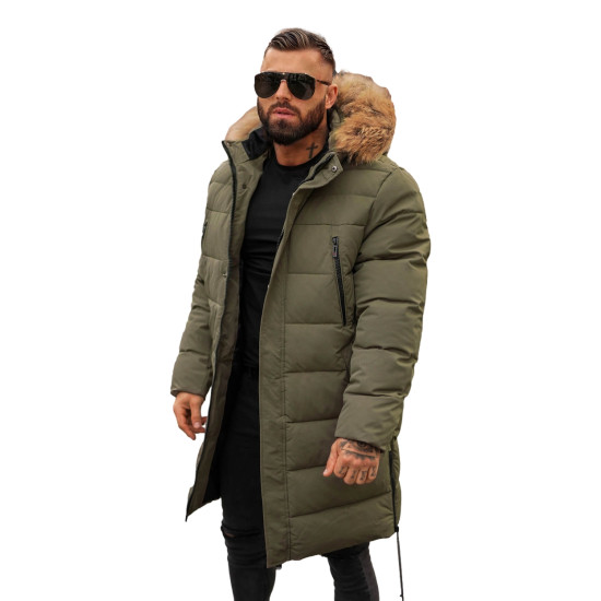 Men's khaki winter jacket Fred JS/25M9803/136 - Action Men's khaki winter jacket Fred JS/25M9803/136