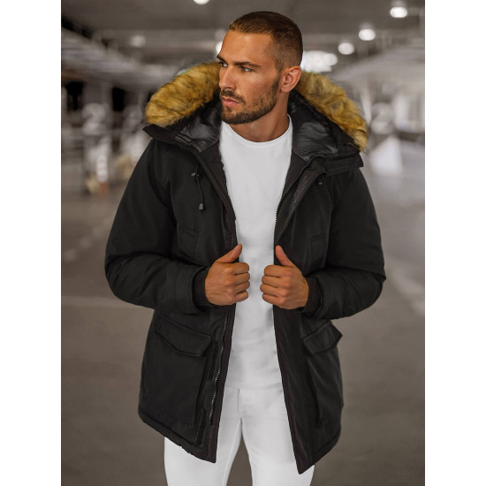Vīriešu melna ziemas jaka Anton JS/5M779/392Z - Rīcība Vīriešu melna ziemas jaka Anton JS/5M779/392Z
