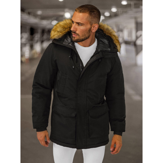 Vīriešu melna ziemas jaka Anton JS/5M779/392Z - Rīcība Vīriešu melna ziemas jaka Anton JS/5M779/392Z