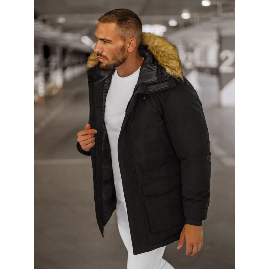 Vīriešu melna ziemas jaka Anton JS/5M779/392Z - Rīcība Vīriešu melna ziemas jaka Anton JS/5M779/392Z