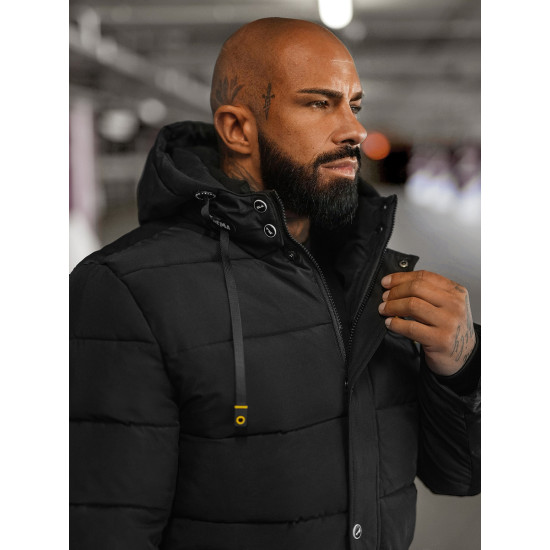 Vīriešu melna ziemas jaka Lorenzo JS/57M7503/392 - Vīriešu jakas un mēteļi Vīriešu melna ziemas jaka Lorenzo JS/57M7503/392