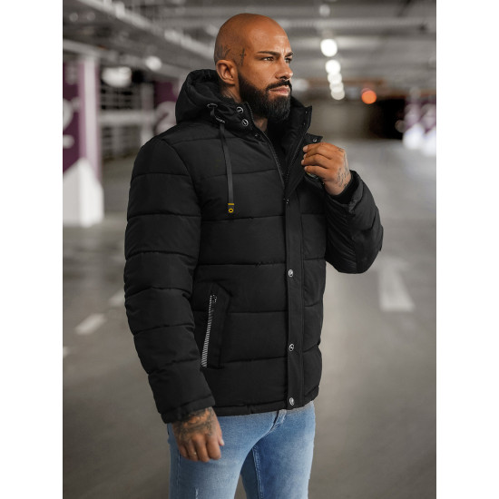Vīriešu melna ziemas jaka Lorenzo JS/57M7503/392 - Vīriešu jakas un mēteļi Vīriešu melna ziemas jaka Lorenzo JS/57M7503/392