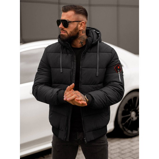 Vīriešu melna ziemas jaka Martim JS/31M5031/392 - Vīriešu jakas un mēteļi Vīriešu melna ziemas jaka Martim JS/31M5031/392