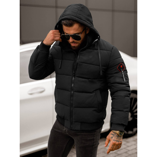 Vīriešu melna ziemas jaka Martim JS/31M5031/392 - Vīriešu jakas un mēteļi Vīriešu melna ziemas jaka Martim JS/31M5031/392