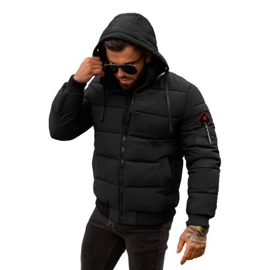 Vīriešu melna ziemas jaka Martim JS/31M5031/392 - Vīriešu jakas un mēteļi Vīriešu melna ziemas jaka Martim JS/31M5031/392