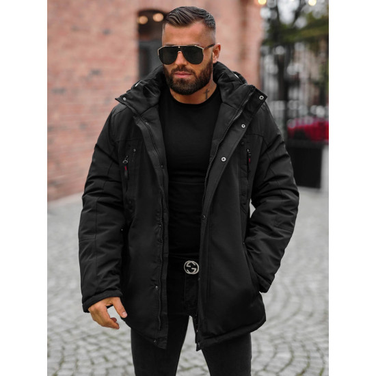 Vīriešu melna ziemas jaka Mason JS/5M3223/392 - Vīriešu jakas un mēteļi Vīriešu melna ziemas jaka Mason JS/5M3223/392