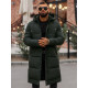 Men's dark green winter jacket Bruno JS/19M1290/136 - Men's Jackets and Coats Men's dark green winter jacket Bruno JS/19M1290/136