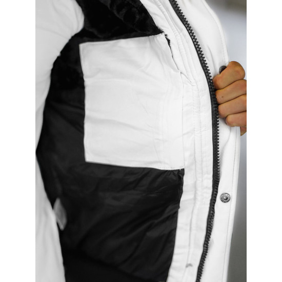 Vīriešu ziemas balta jaka Vitor O/M798Z