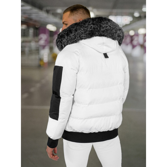 Vīriešu ziemas balta jaka Vitor O/M798Z