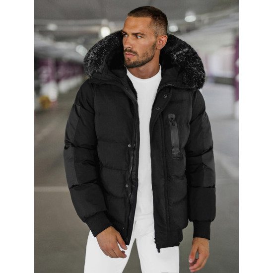 Vīriešu melna ziemas jaka Vitor O/M798Z