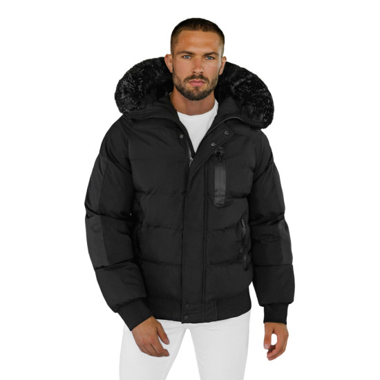 Vīriešu melna ziemas jaka Vitor O/M798Z