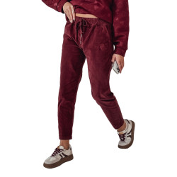 Sieviešu samta bordo krāsas bikses Velvi Sieviešu samta bordo krāsas bikses Velvi