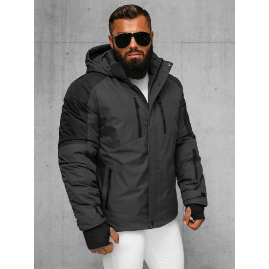 Vīriešu tumši pelēka ziemas jaka Sodel JS/91M9902/105Z - Rīcība Vīriešu tumši pelēka ziemas jaka Sodel JS/91M9902/105Z
