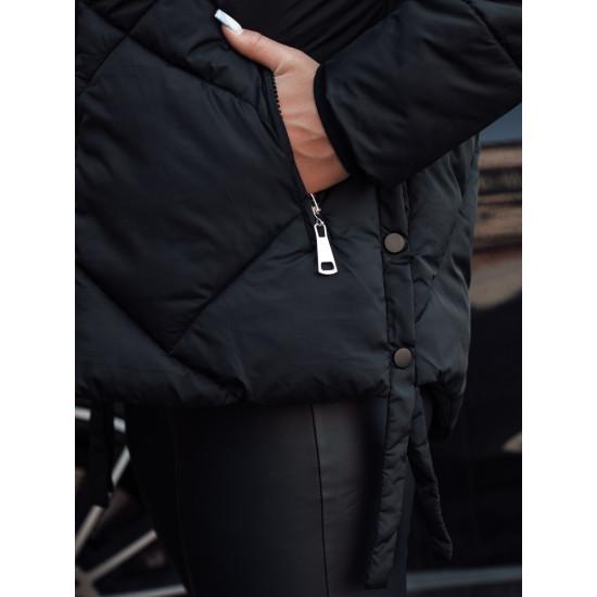 Sieviešu melna stepēta ziemas jaka Sisi TY4716