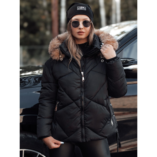 Sieviešu melna stepēta ziemas jaka Sisi TY4716