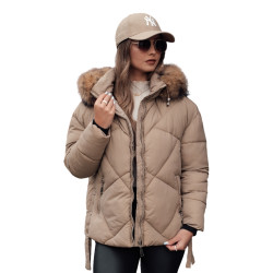 Sieviešu brūna stepēta ziemas jaka Sisi Sieviešu brūna stepēta ziemas jaka Sisi