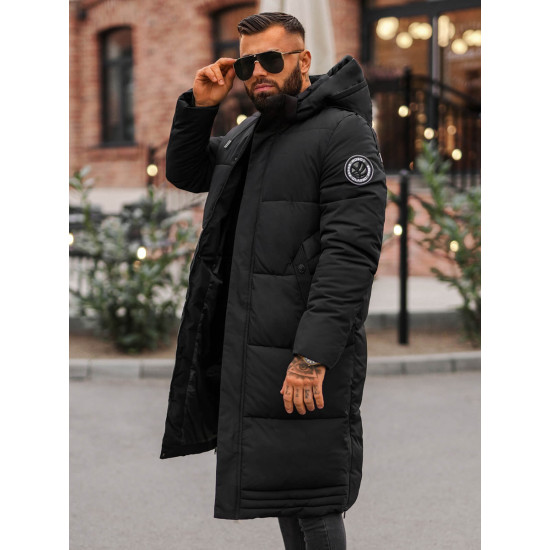Vīriešu melna ziemas jaka Bruno JS/19M1290/392 - Vīriešu jakas un mēteļi Vīriešu melna ziemas jaka Bruno JS/19M1290/392