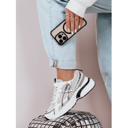 Sieviešu balti ar melnām detaļām ikdienas apavi Dinamic Sieviešu balti ar melnām detaļām ikdienas apavi Dinamic