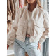 Sieviešu brūna oversize bomber jaka Milina TY4793 - Sievietēm Sieviešu brūna oversize bomber jaka Milina TY4793