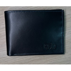 Men's genuine leather wallet Damian (black with blue) 