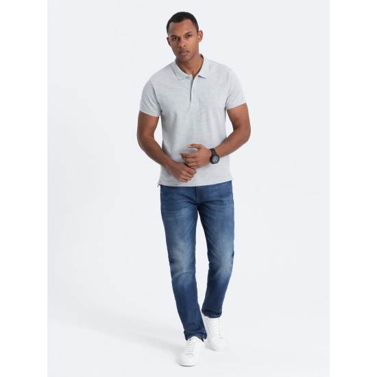 Vyriški šviesiai pilki polo marškinėliai Cristan V22 S1374 - Marškinėliai Vyriški šviesiai pilki polo marškinėliai Cristan V22 S1374