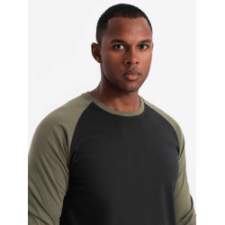 Vīriešu melns/haki krekls ar garām piedurknēm Artur