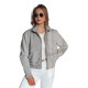 Sieviešu pelēka oversize bomber jaka Milina TY4792 - Sievietēm Sieviešu pelēka oversize bomber jaka Milina TY4792