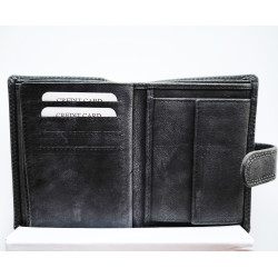 Vīriešu melns ādas maks Pikan 