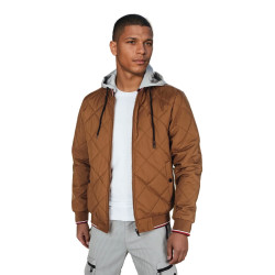 Vīriešu brūna jaka ar kapuci Stefun