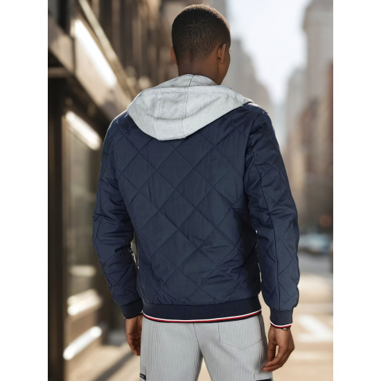 Vīriešu tumši zila jaka ar kapuci Stefun Jakas