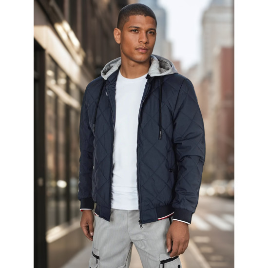 Vīriešu tumši zila jaka ar kapuci Stefun Jakas