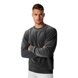 Vīriešu tumši pelēks velūra džemperis Drain Vīriešu tumši pelēks velūra džemperis Drain