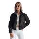 Melna sieviešu oversize bomber jaka Milina TY4791 - Sievietēm Melna sieviešu oversize bomber jaka Milina TY4791