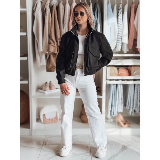 Melna sieviešu oversize bomber jaka Milina TY4791 - Sievietēm Melna sieviešu oversize bomber jaka Milina TY4791