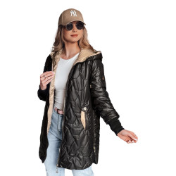 Melna sieviešu stepēta jaka Livi  Melna sieviešu stepēta jaka Livi