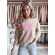 Damski sweter w kolorze brązowym z różową wstążką Cute BY1357 - Działanie Damski sweter w kolorze brązowym z różową wstążką Cute BY1357