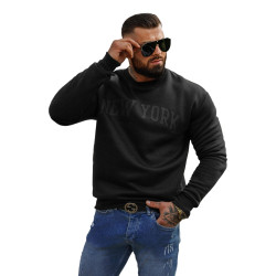 Vīriešu melns džemperis ar kapuci New York Vīriešu melns džemperis ar kapuci New York