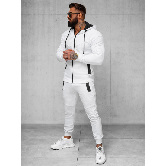 Men's white hooded tracksuit Adam O/FF3705AB - For men Men's white hooded tracksuit Adam O/FF3705AB