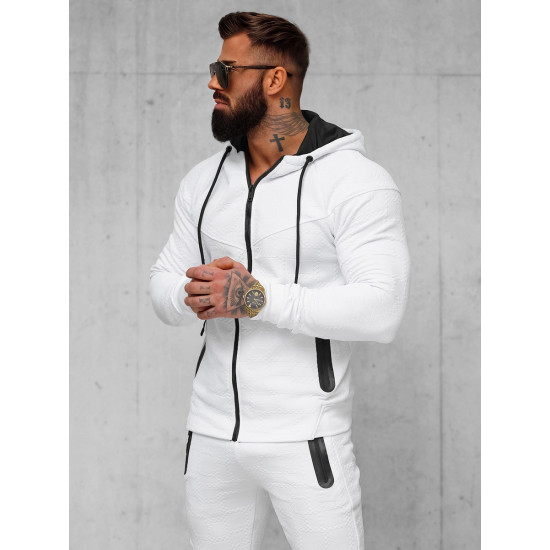 Men's white hooded tracksuit Adam O/FF3705AB - For men Men's white hooded tracksuit Adam O/FF3705AB