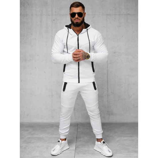 Men's white hooded tracksuit Adam O/FF3705AB - For men Men's white hooded tracksuit Adam O/FF3705AB