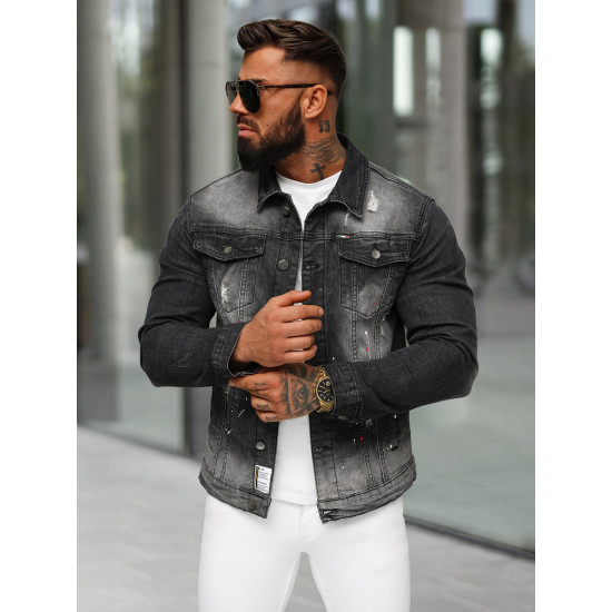 Black denim jacket Onil NB/MJ542N - For men Black denim jacket Onil NB/MJ542N