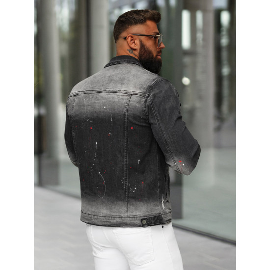 Black denim jacket Onil NB/MJ542N - For men Black denim jacket Onil NB/MJ542N