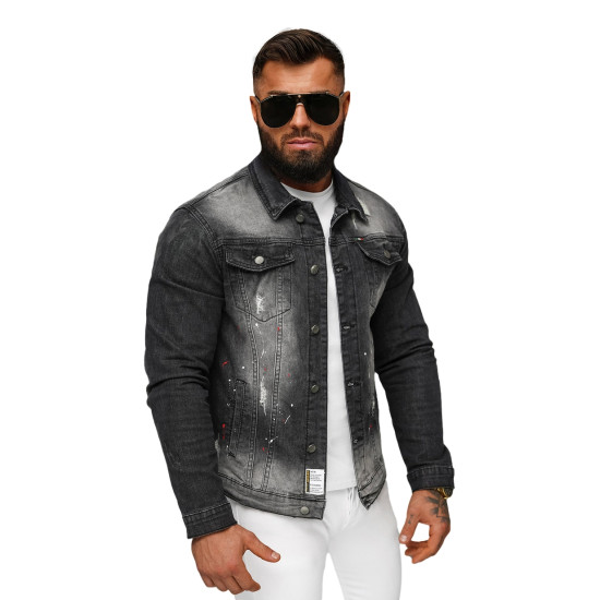 Black denim jacket Onil NB/MJ542N - For men Black denim jacket Onil NB/MJ542N