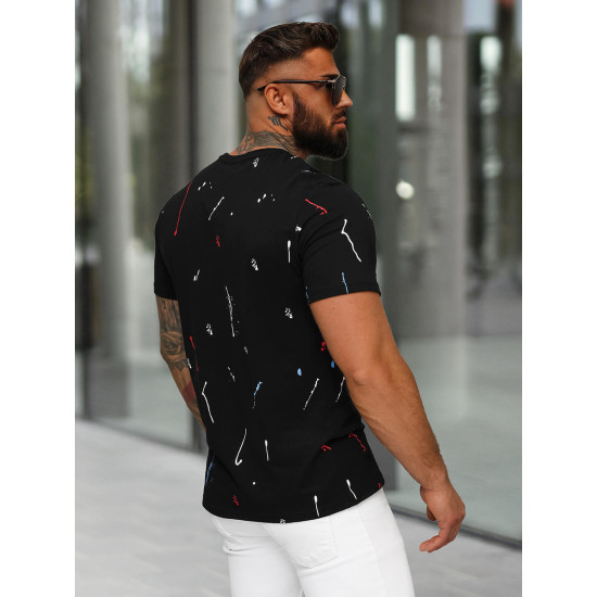 Men's black shirt Milan O/MPO3443 - T-shirt Men's black shirt Milan O/MPO3443