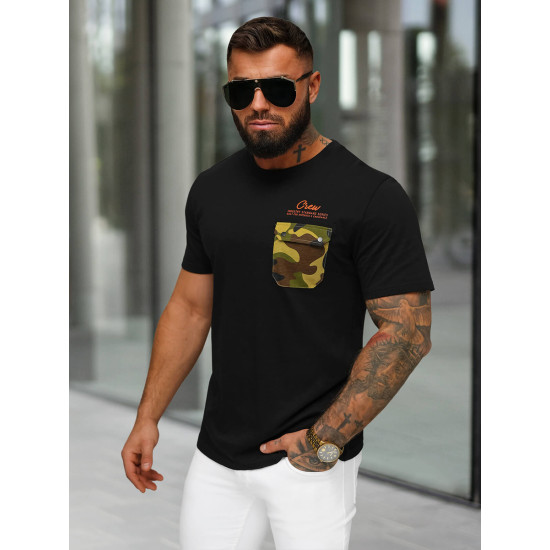 Vīriešu melns Soldier T-krekls O/MPO3492 - T-krekls Vīriešu melns Soldier T-krekls O/MPO3492