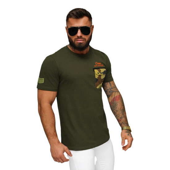 Vīriešu haki krāsas Soldier T-krekls O/MPO3492 - T-krekls Vīriešu haki krāsas Soldier T-krekls O/MPO3492