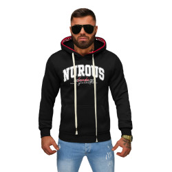 Vīriešu melns džemperis ar kapuci Nurous Vīriešu melns džemperis ar kapuci Nurous