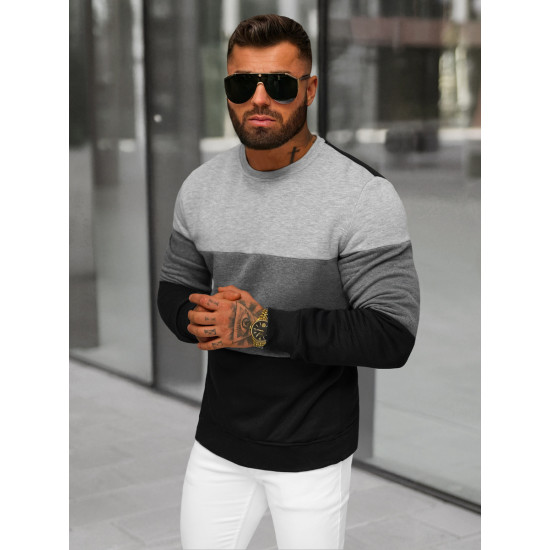 Vīriešu melns džemperis Diego JS/8B1303/3 - Vīriešu džemperi| Džemperi tiešsaistē Vīriešu melns džemperis Diego JS/8B1303/3