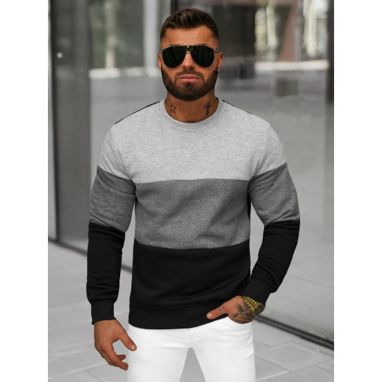 Vīriešu melns džemperis Diego JS/8B1303/3 - Vīriešu džemperi| Džemperi tiešsaistē Vīriešu melns džemperis Diego JS/8B1303/3